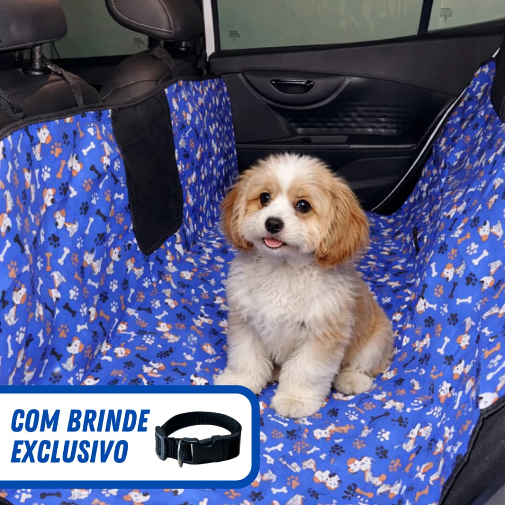 Capa Protetora Banco Traseiro Impermeável Pet com Viseira e Cinto de Segurança Pet ENVIO IMEDIATO