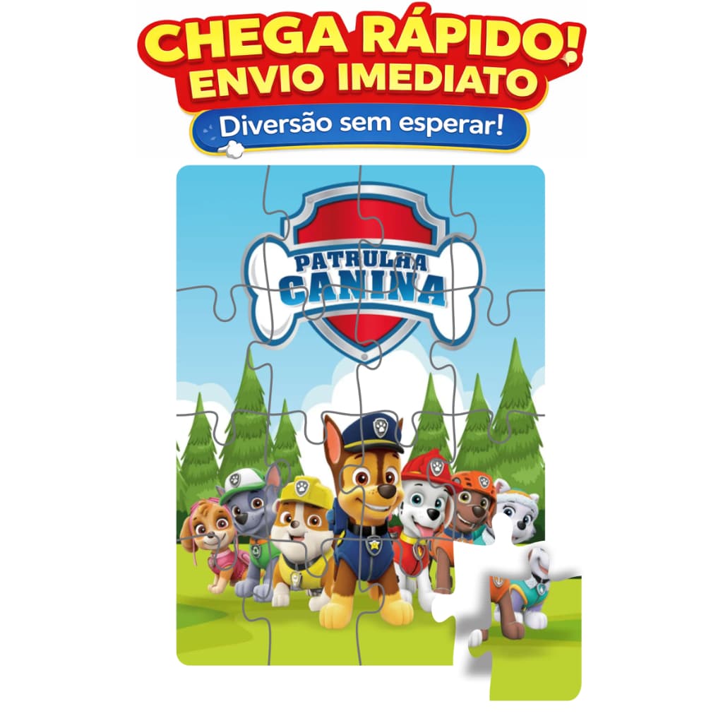 Jogo Quebra Cabeça Educativo Infantil 3 anos Tema Patrulha Canina - Brinquedos para meninos