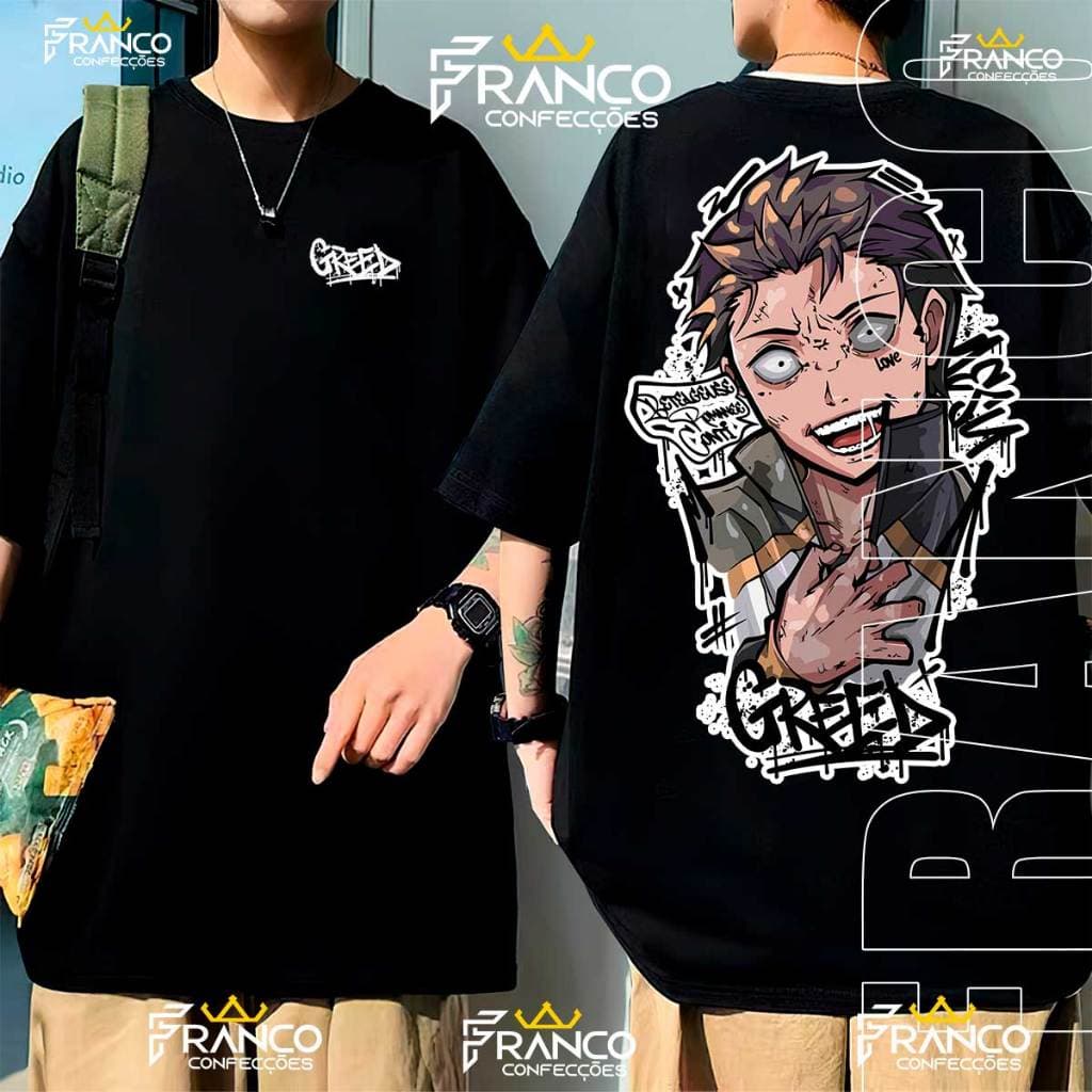 Camiseta Oversized Anime Greed Unissex Subaru 100% Algodão Streetwear Feminio Masculino