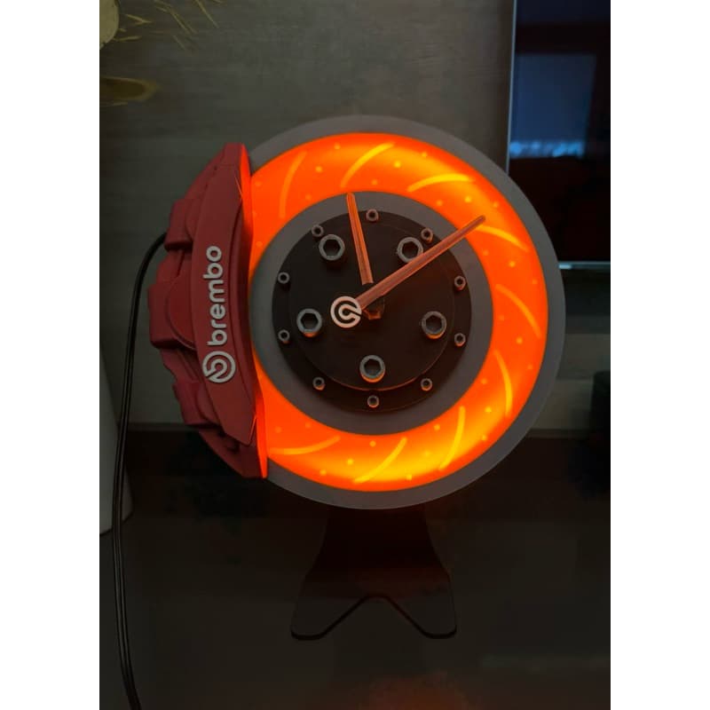 Luminária Disco de Freio com Relógio Integrado