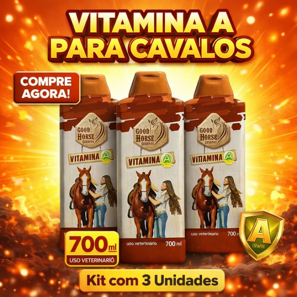 Kit 3 Shampoo Cavalo Vitamina A 700ml Crescimento e Brilho Capilar - Produto Original
