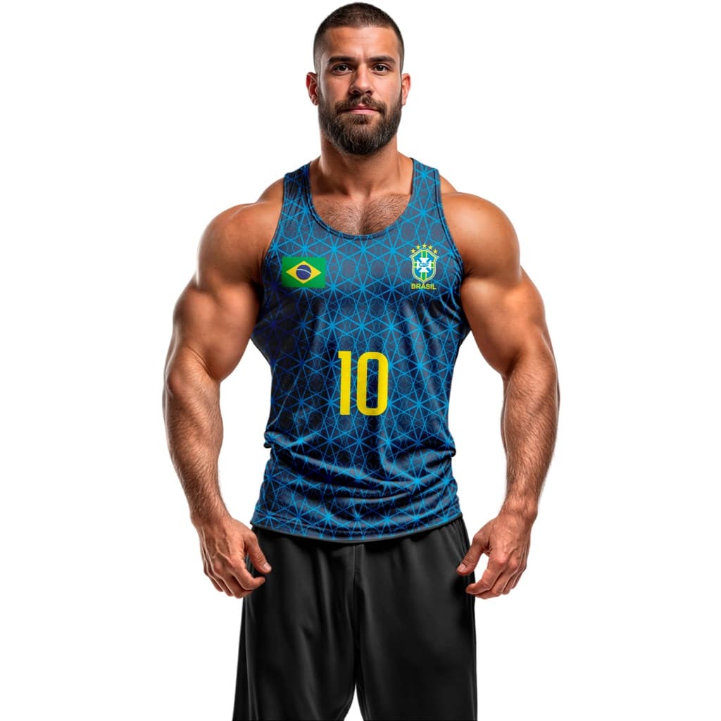 Regata masculina academia musculação treino dia dia dryfit nadador Brasil art3