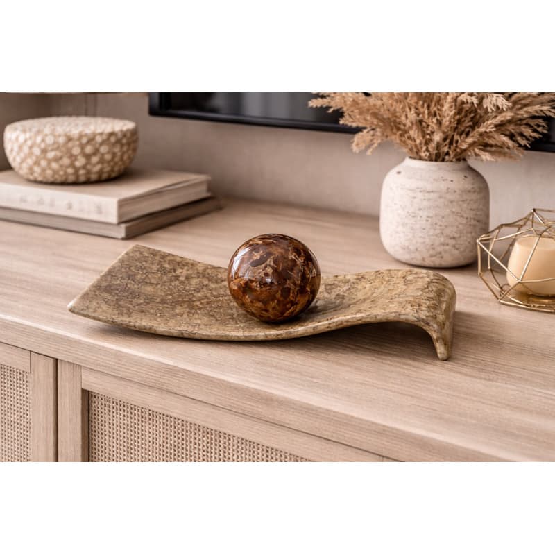 Conjunto Decorativo c/ Esfera Organica Marmorizada em Ceramica!!