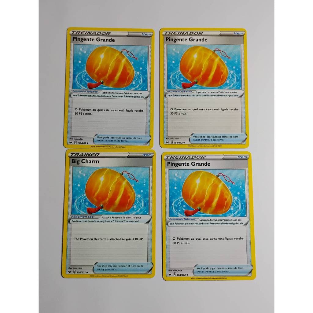 4 Pingente Grande 158/202 NM Espada e Escudo (2002) Pokémon Estampas Ilustradas TCG Trading Card Game Copag