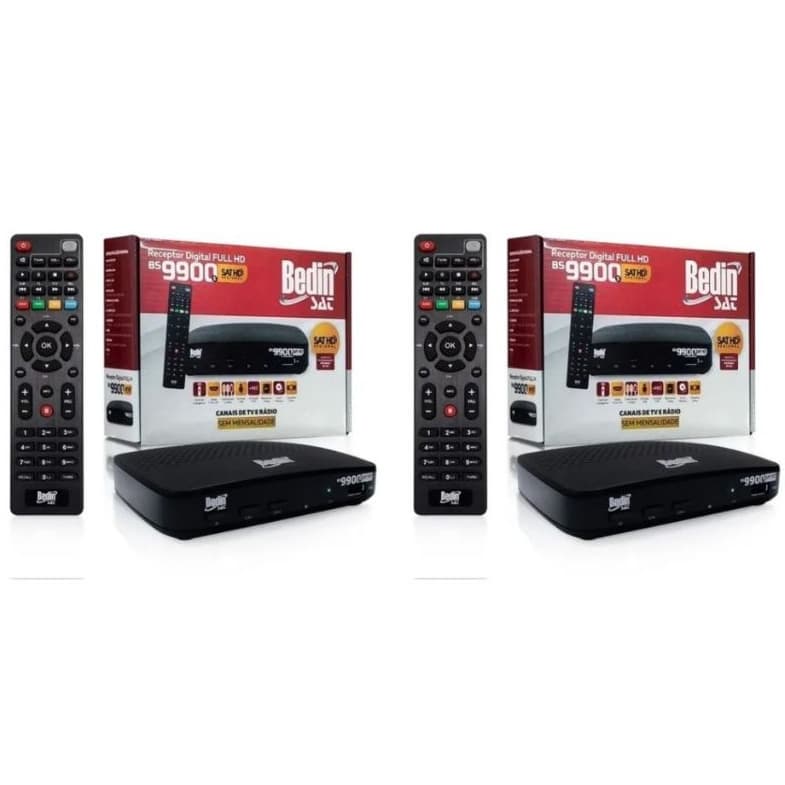 Kit 02 Receptor bedin  BS 9900s Bedin Sat Full HD Regionalizado