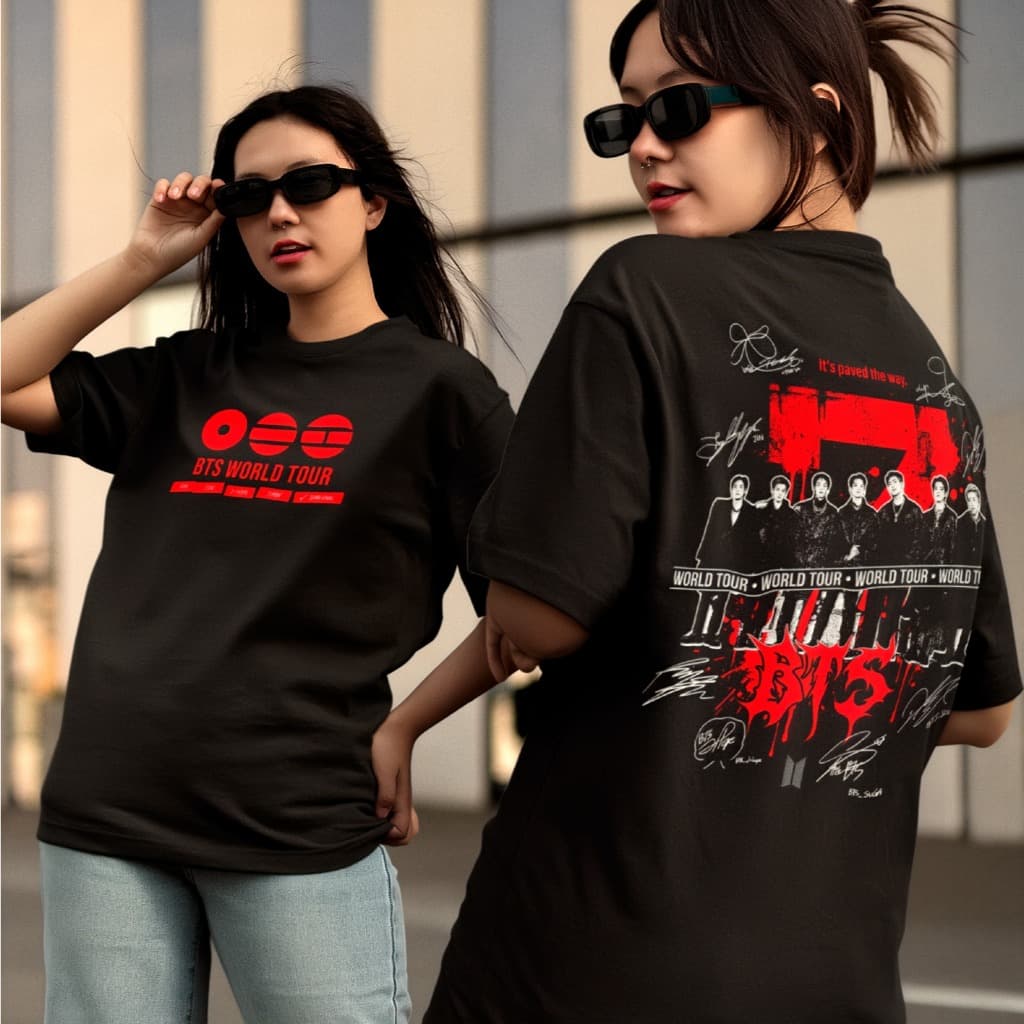 Camiseta BTS World Tour Lançamento Álbum Streetwear 100 Algodão Premium Tshirt BTS Kpop