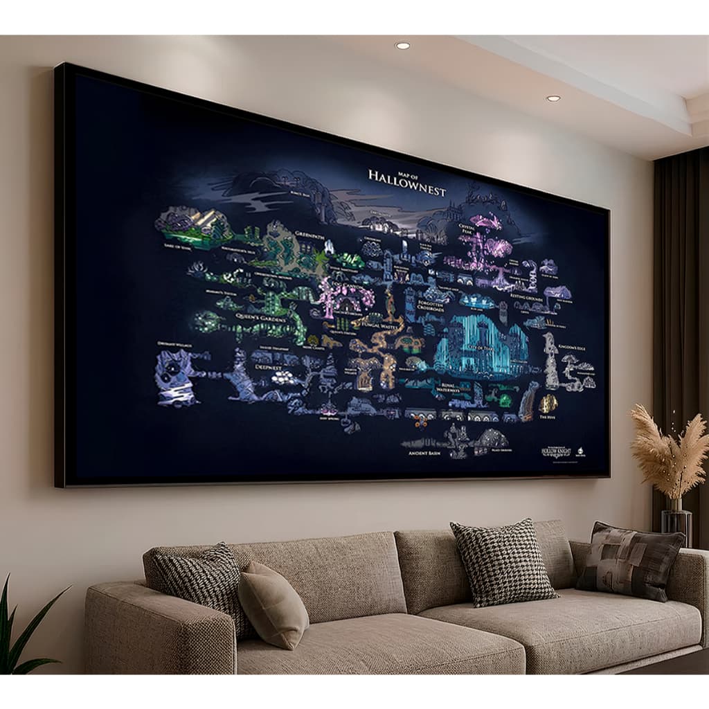 Quadro Decorativo Mapa Hollow Knight E Silksong Jogo 2D Gamer Geek