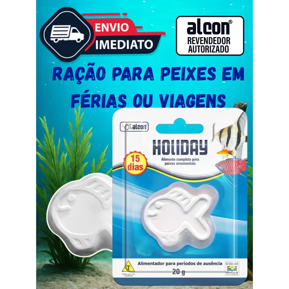Ração Alcon Holiday 20g Alimentador 15 Dias de férias | Ração para Peixes em Viagem