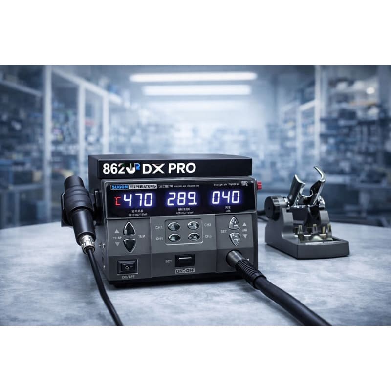 ESTAÇÃO DE RETRABALHO AR QUENTE SUGON 8620 DX PRO  (KIT COMPLETO)