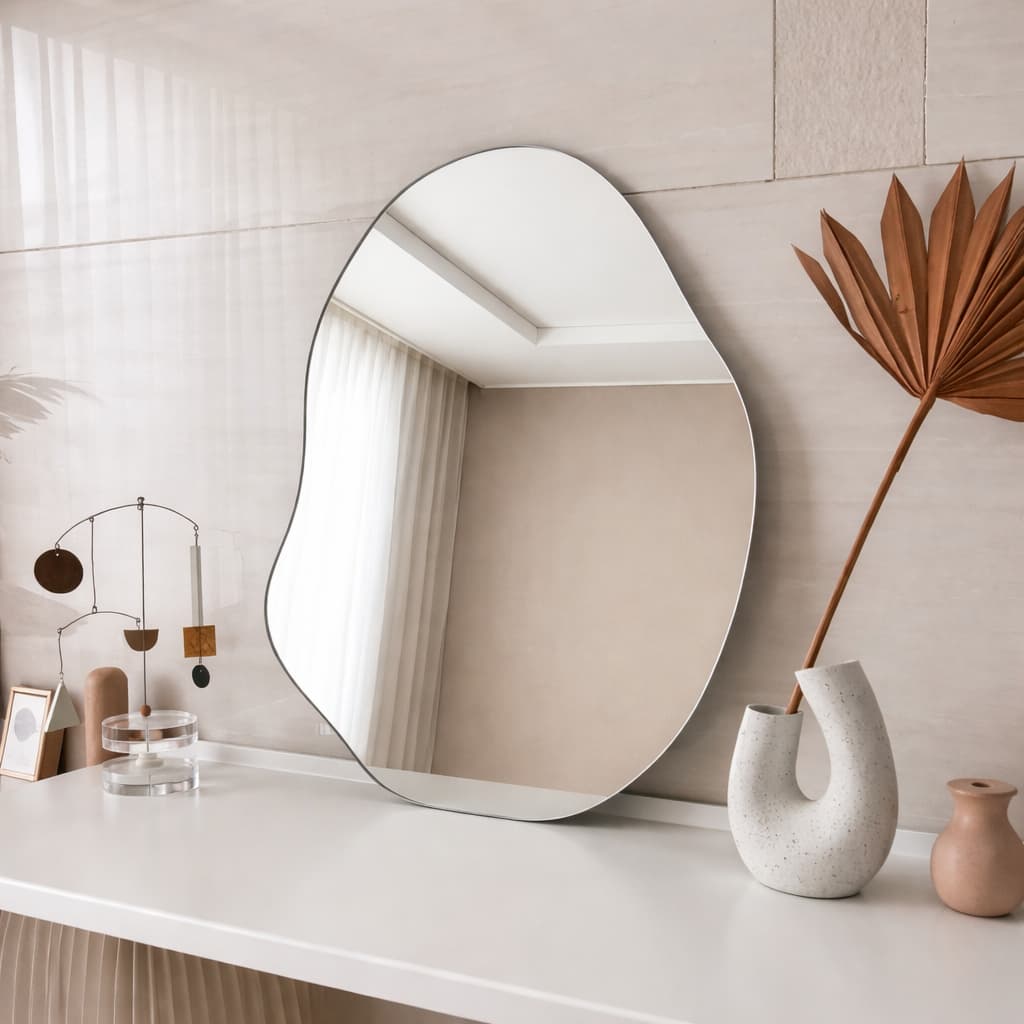 Espelho Orgânico Sem Led ou Com Led Decorativo Lançamento Lapidado Salão Banheiro Quarto Luxo 11