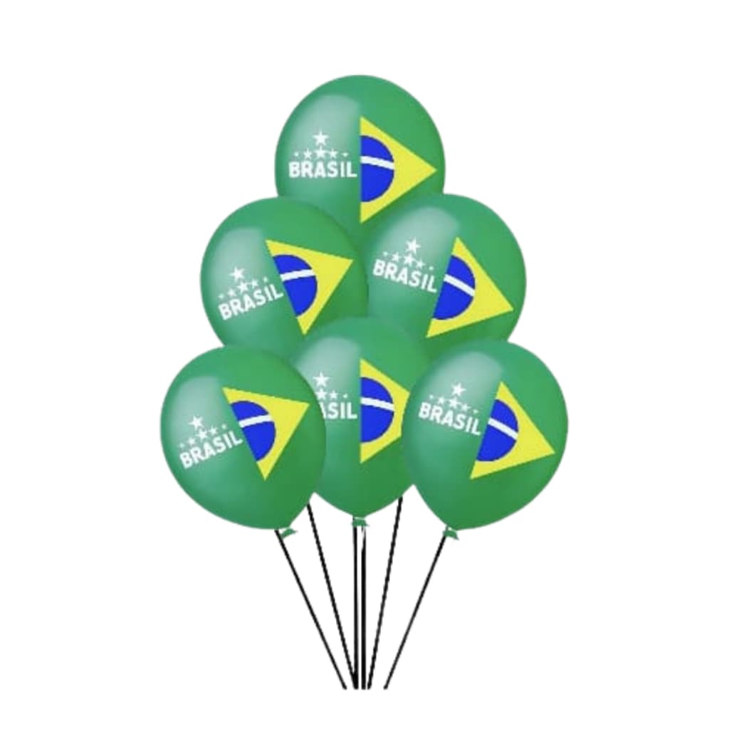 Bexiga Balão Temático Brasil N°11 C/25 Unidades Festa Decoração Copa do Mundo Futebol Top
