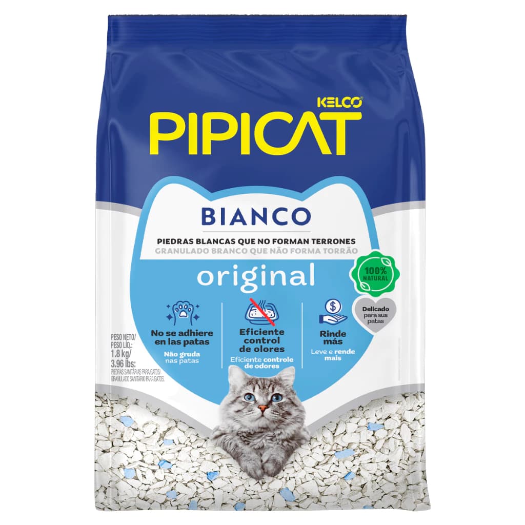 Areia Higiênica Pipicat Bianco Original Para Gato 1,8 kg