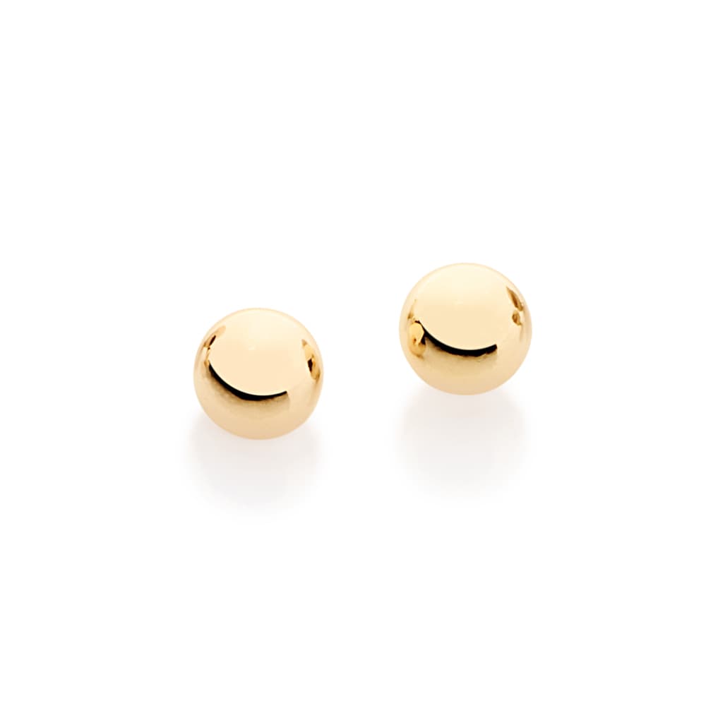 Brinco Folheado A Ouro 18k Rommanel Bola Lisa 520246