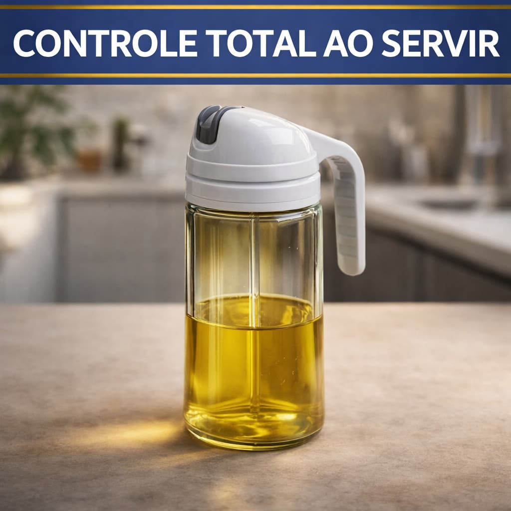 Recipiente vidro 630ml Garrafa Dispenser Azeite Óleo Vinagre Tampa Abre Fecha Kit 1 ou 2 Unidades