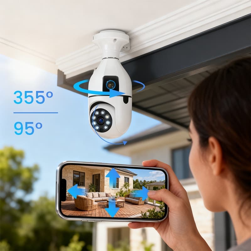 Câmera De Segurança Wifi 2 Lentes Dupla Full HD Visão Noturna Microfone Ip App