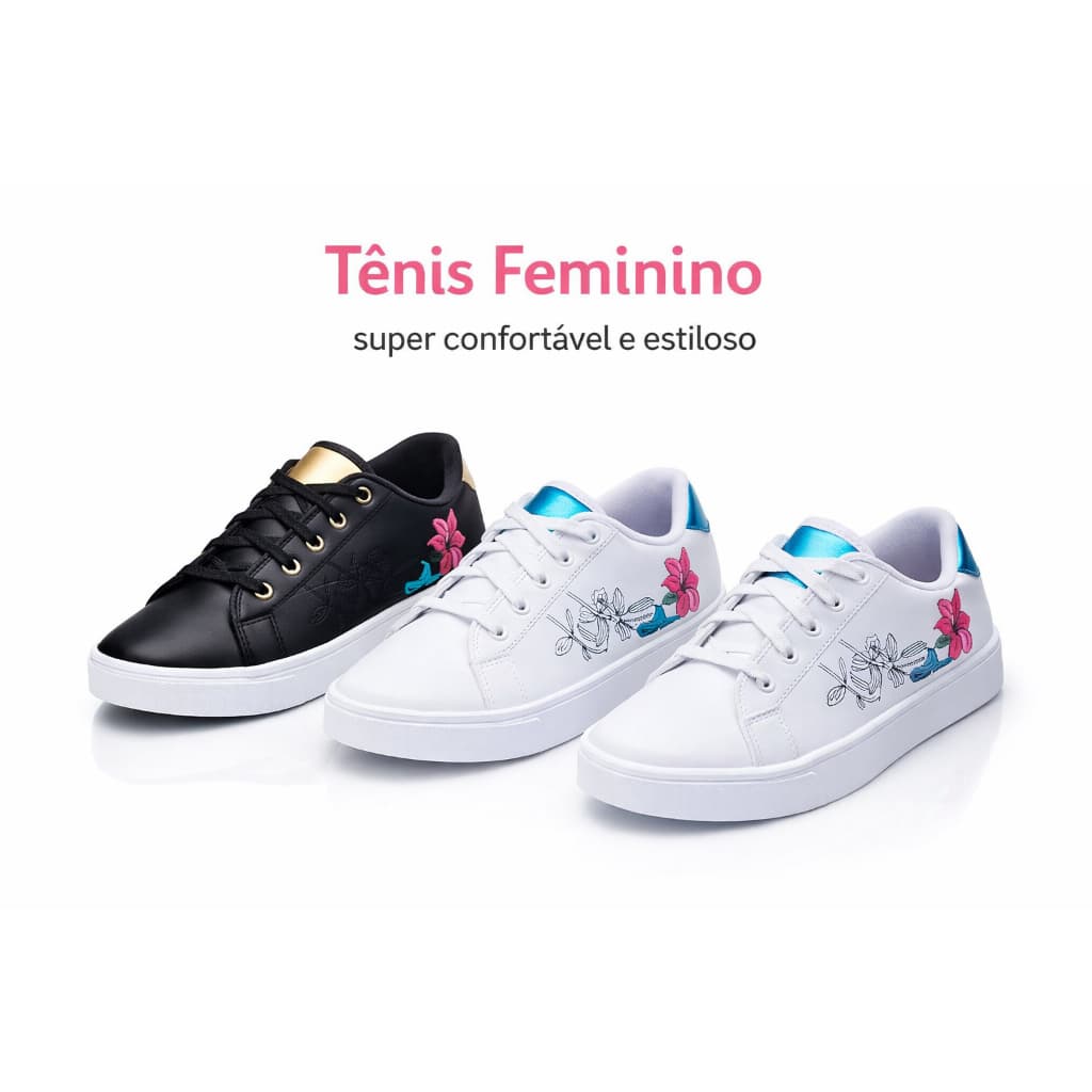 Tenis Feminino Casual confortavel dia a dia floral