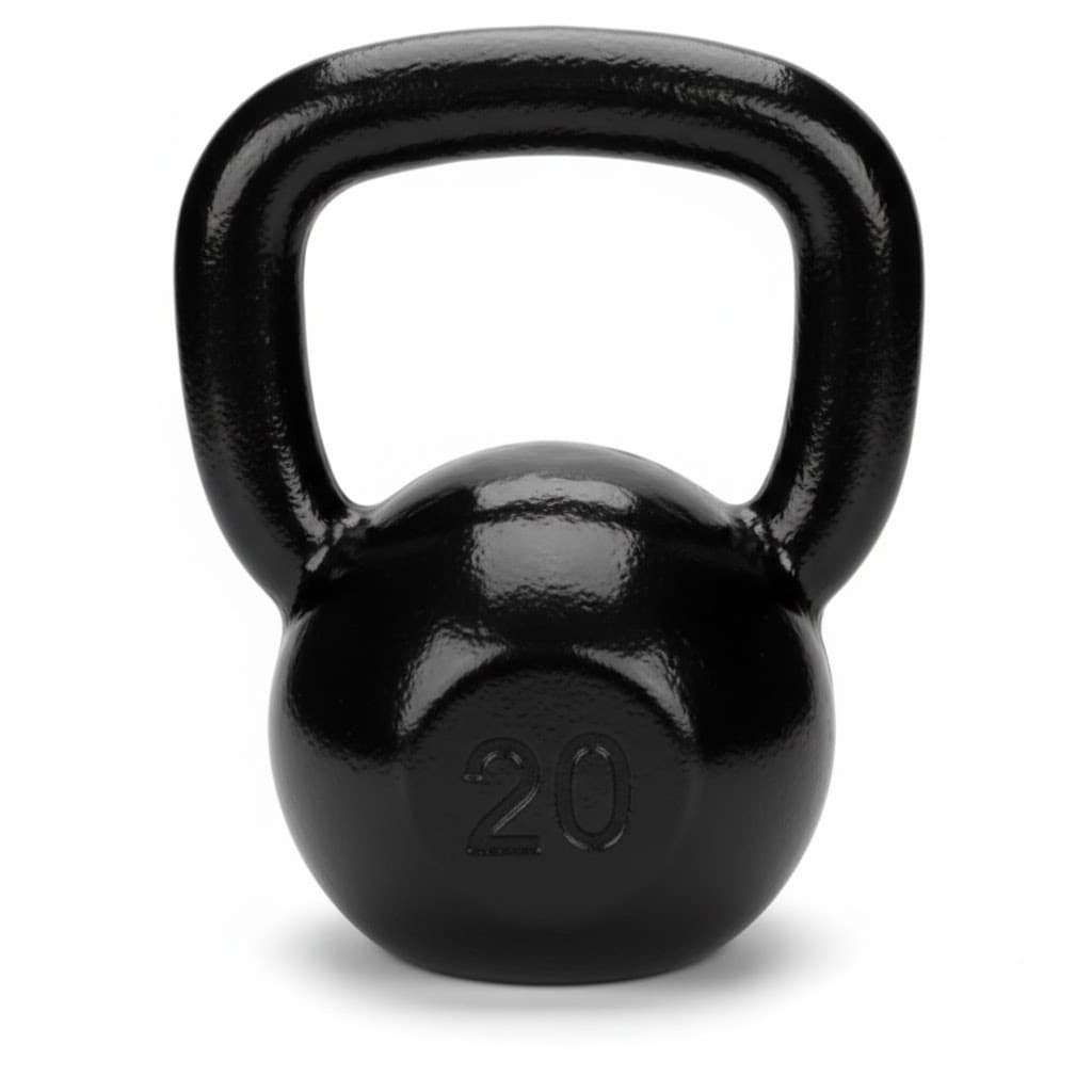 KETTLEBELL EMBORRACHADO 20KG DE FERRO FUNDIDO PARA TREINO FUNCIONAL PESO ACADEMIA COR PRETO FISIOTERAPIA ACADEMIA MUSCUL