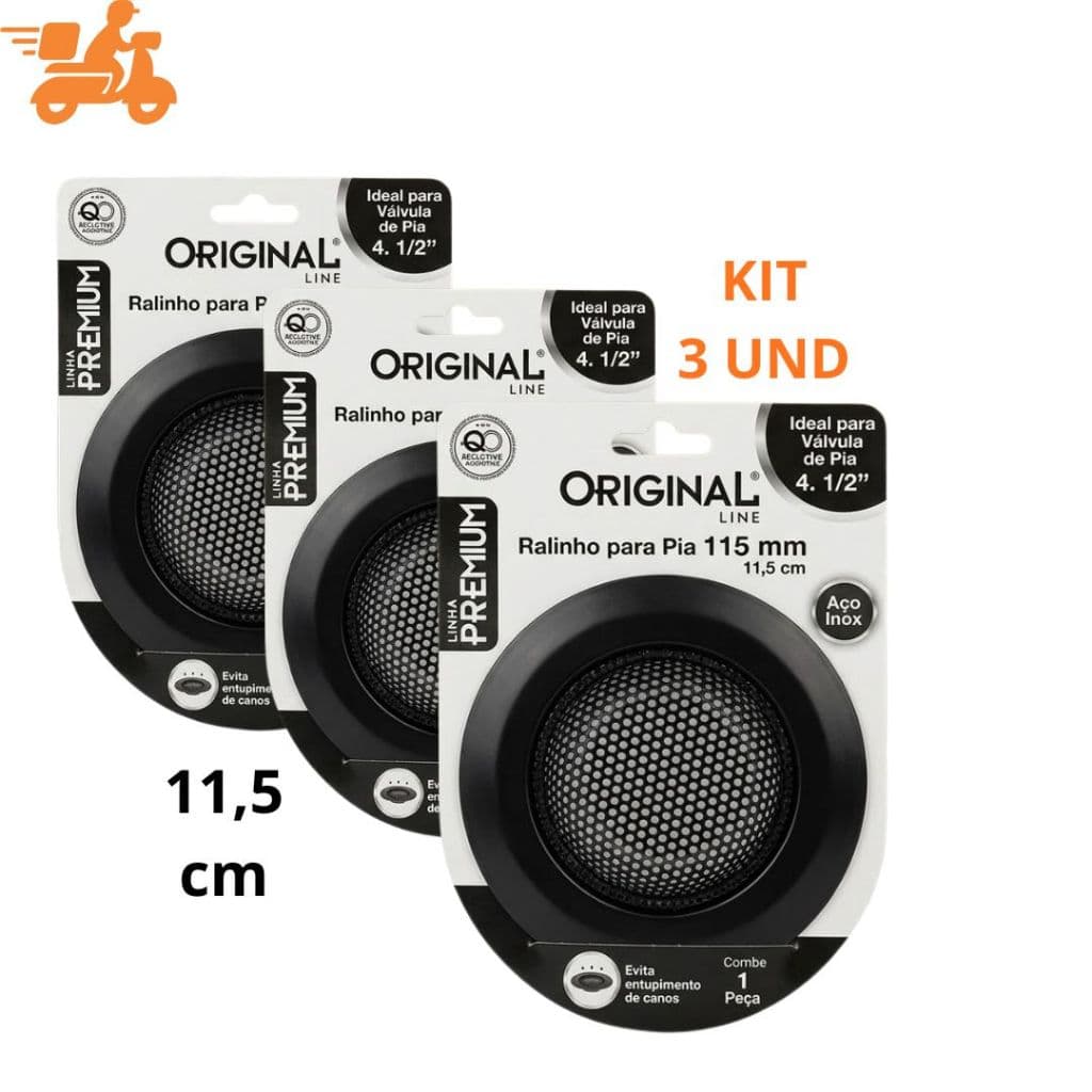 Ralinho de Pia Aço Inox Anti Entupimento Universal Filtro Cozinha Banheiro Resistente Ralo de Pia Inox 11,5 cm