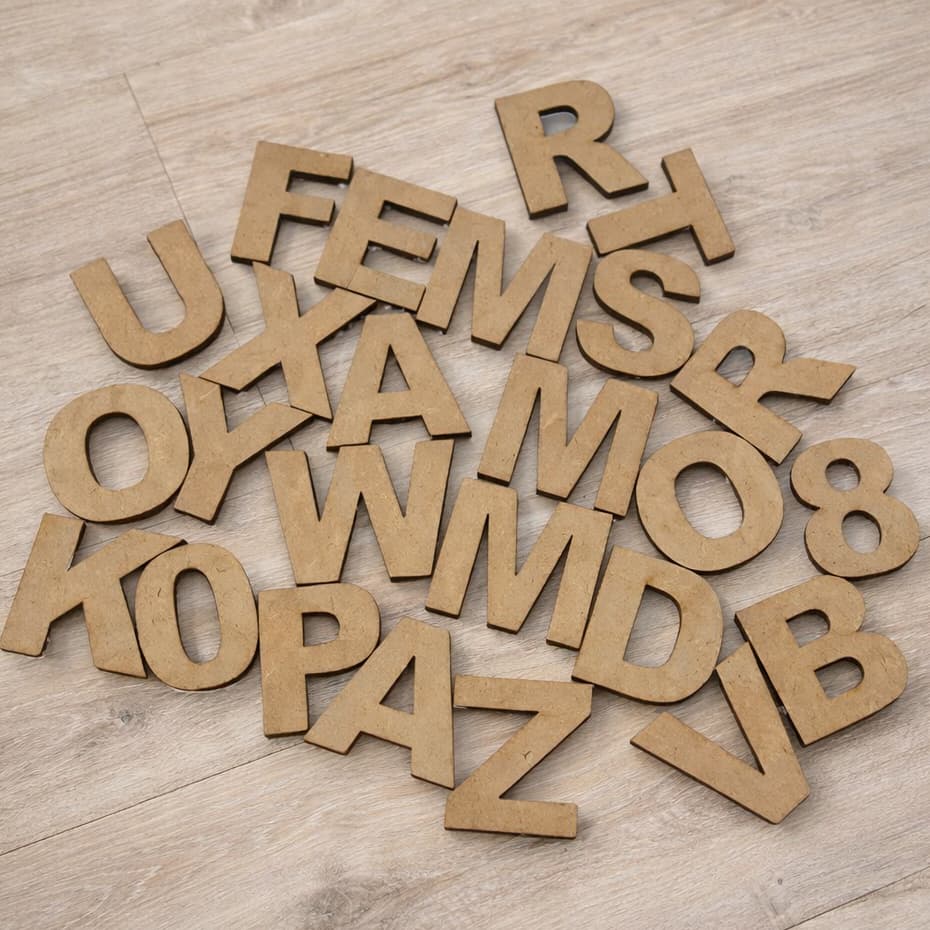 Kit 8 Alfabeto Mdf 208 letras Letra Moderna Coordenação motora