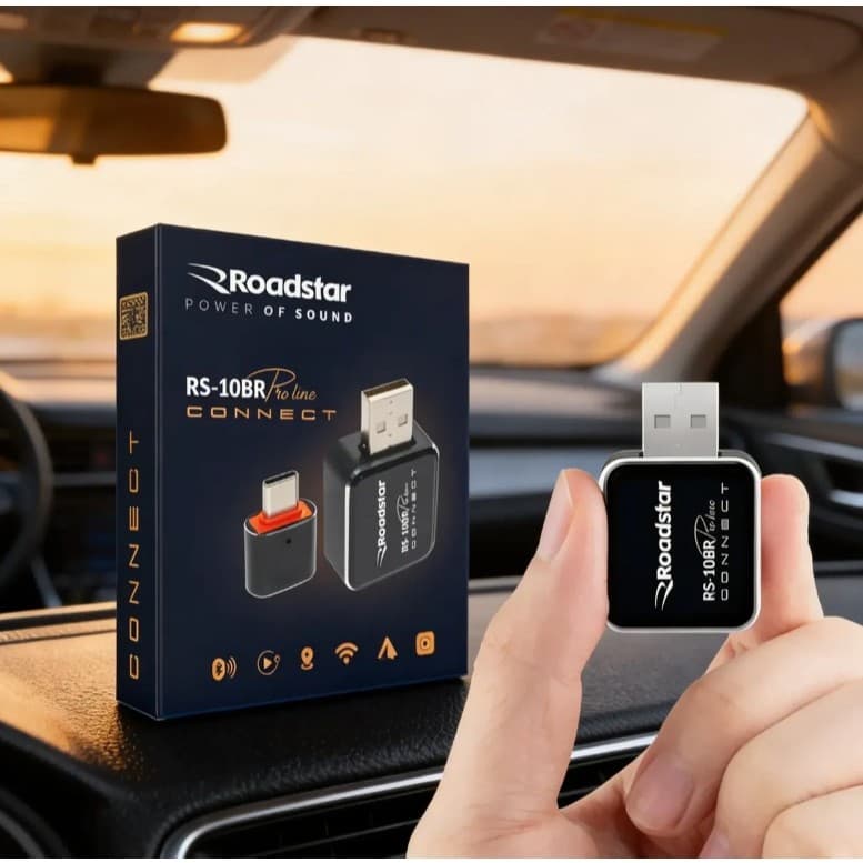 Adaptador para Carplay e Android Auto Sem Fio Plug e Play Rs-10br Pro Line Connect
