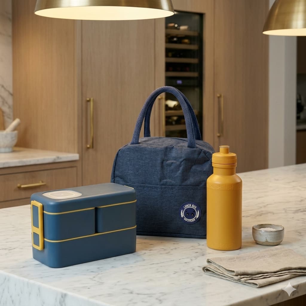 Bolsa Térmica Marmita Lancheira Com Talheres Kit 3 Peças Antivazamento Squeeze