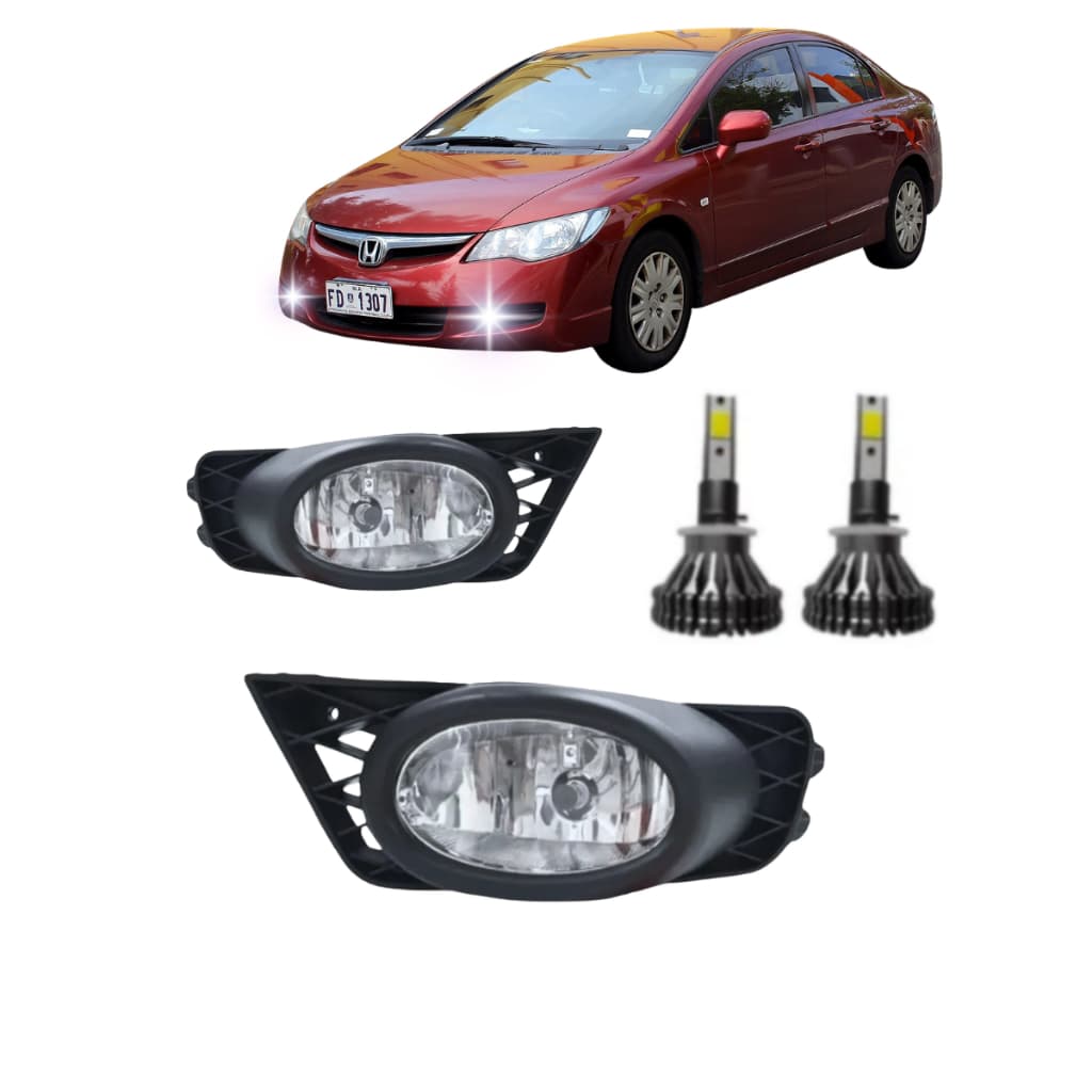 PAR DE FAROL NEBLINA MILHA DO HONDA CIVIC 2009 2011 CM LAMP/ DE LED H11 + FAROL LENTE DE VIDRO