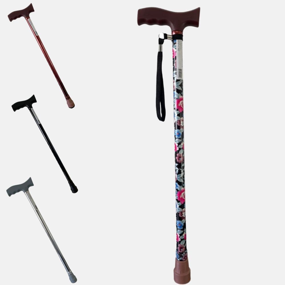 Bengala Ajustável Altura Ortopédica Idoso Caminhada Portátil Ponteira Antiderrapante Compacta 100kg
