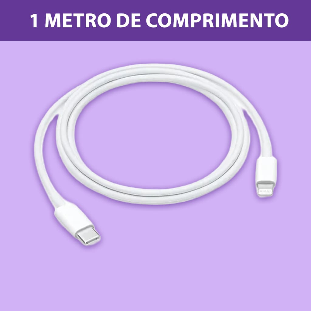 Cabo 1 Metro Carregador iPhone Tipo C Lacrado 11 12 13 14 Pro Max