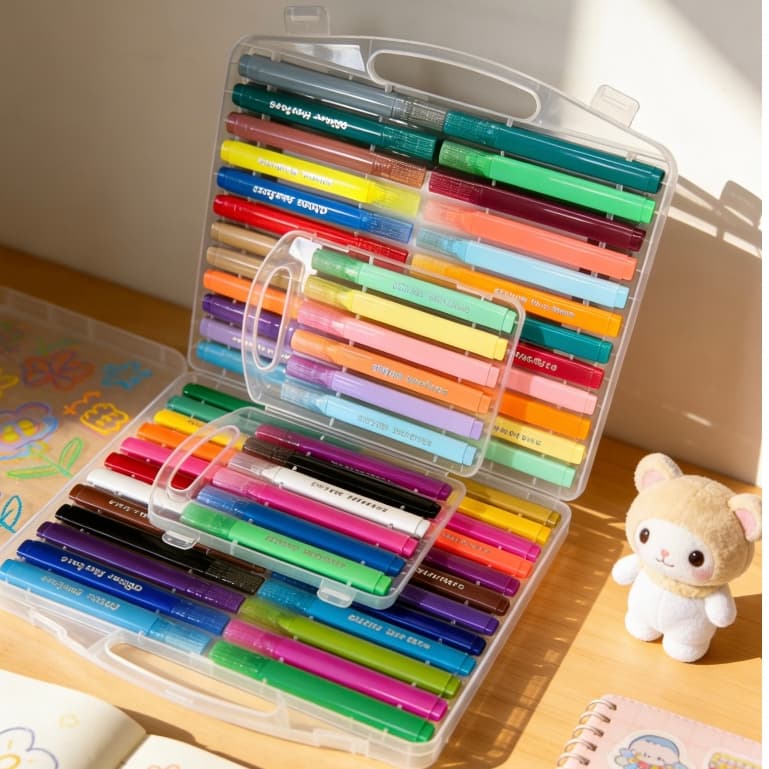 Conjunto de Marcadores Metálicos com Glitter - Cores Vibrantes - 12/24/36/48