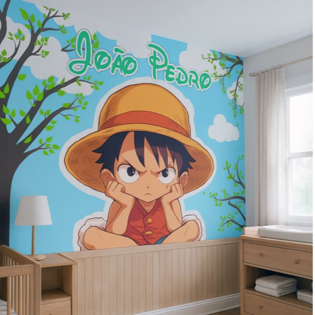 Papel de Parede One Piece Luffy Chibbi