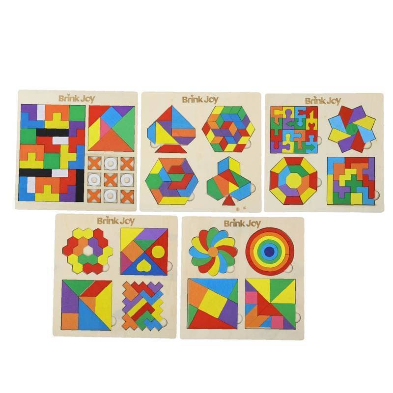 Quebra-Cabeça Madeira Educativo Montessori Formas Geométricas Raciocínio e Criatividade +3 Anos