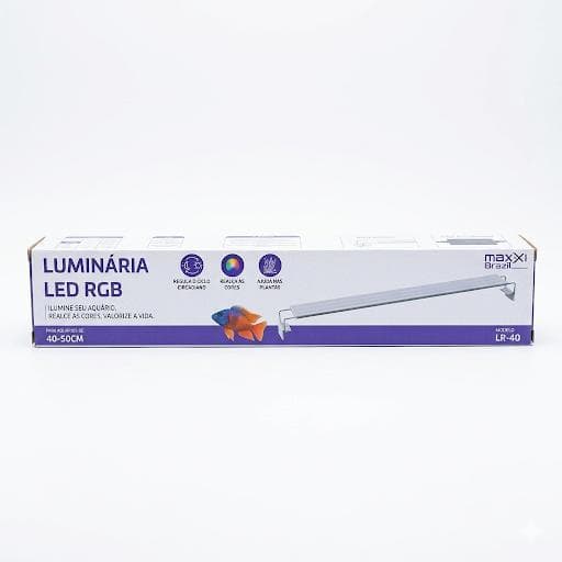 Luminária LED RGB para Aquário Realça Cores e Ajuda Plantas 30-40cm LR-30
