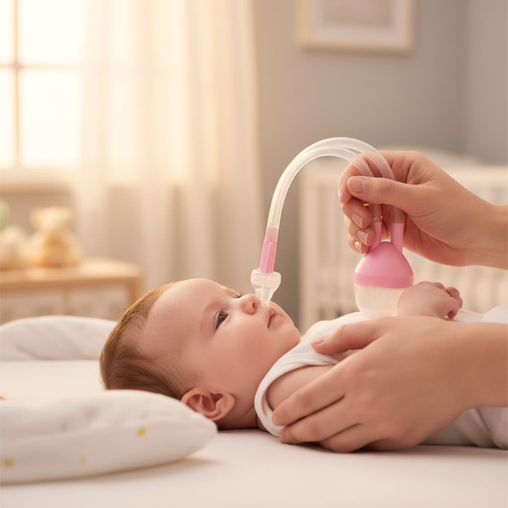 Aspirador Nasal Infantil de Sucção Menino - Rosa Sugador Prático e Seguro