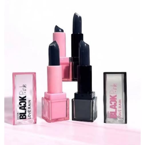 Batom Preto Mágico Black Pink Muda de Cor com o Ph Lóve Rain