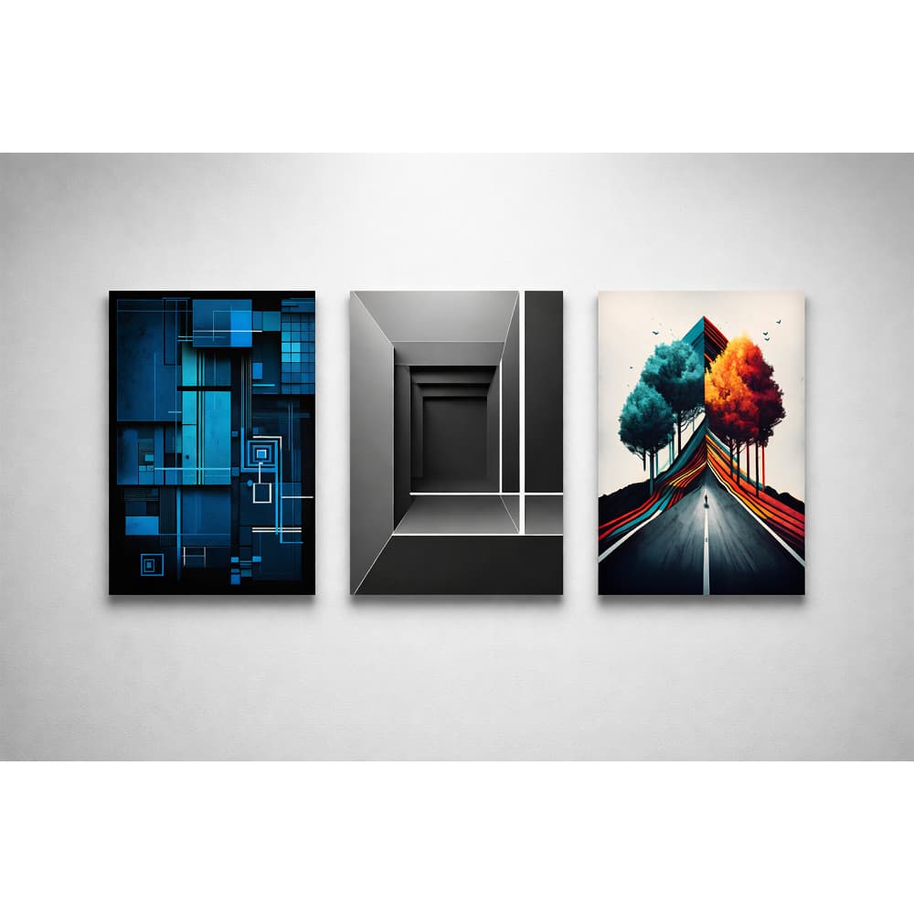 Placas Decorativas Abstratos MDF 28x20cm Sala Quarto Cozinha