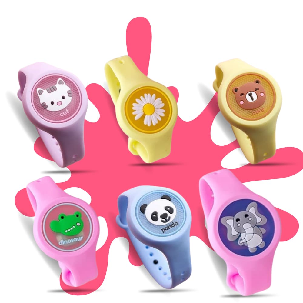 Pulseira Relógio Infantil Anti-Mosquito com Luz LED - Seguro, Portátil e Divertido