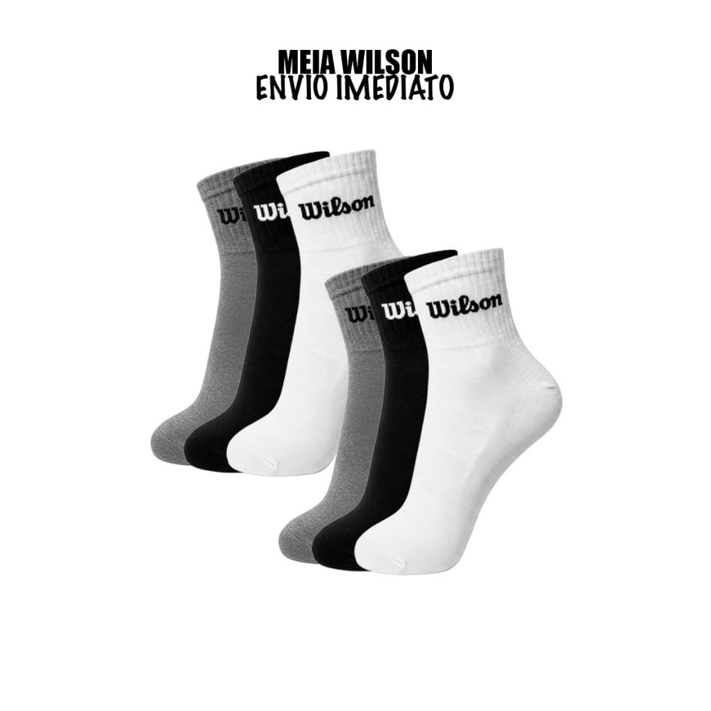 Kit 6 Meias Cano Curto Wilson Caneladas Originais