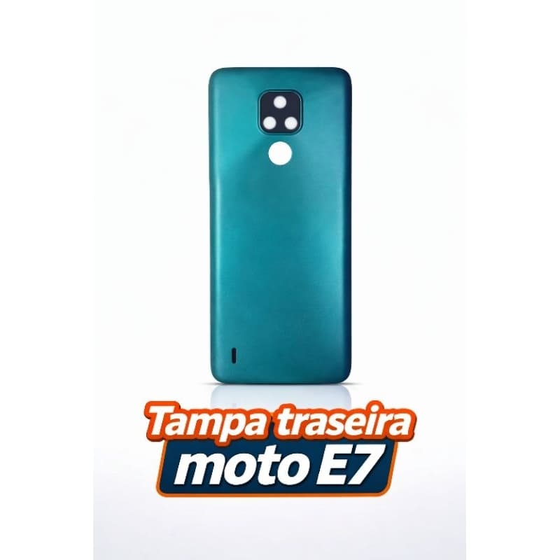 Tampa Traseira Moto E7 Verde + Lente e Botões