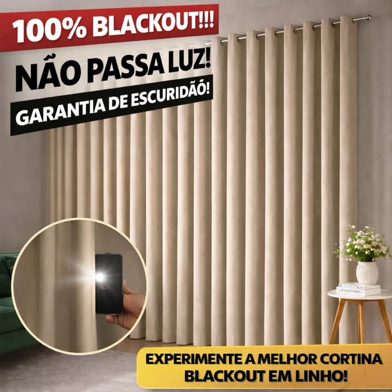 Cortina Blackout em Tecido Premium Corta Luz Blecaute