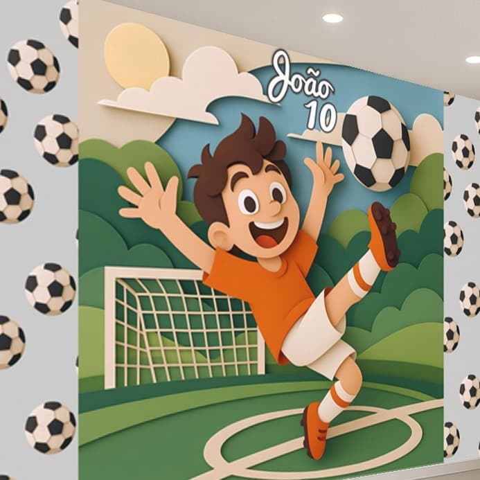 Papel de Parede Tema Futebol Papercut