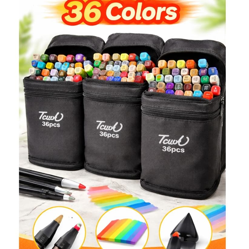 Kit Canetinha 36 Unidades Pintura Escolar Linha Profissional