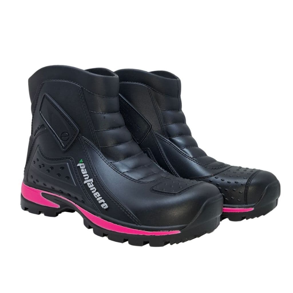 Bota Impermeável PVC Modelo Feminino motociclista Pantaneiro Rosa