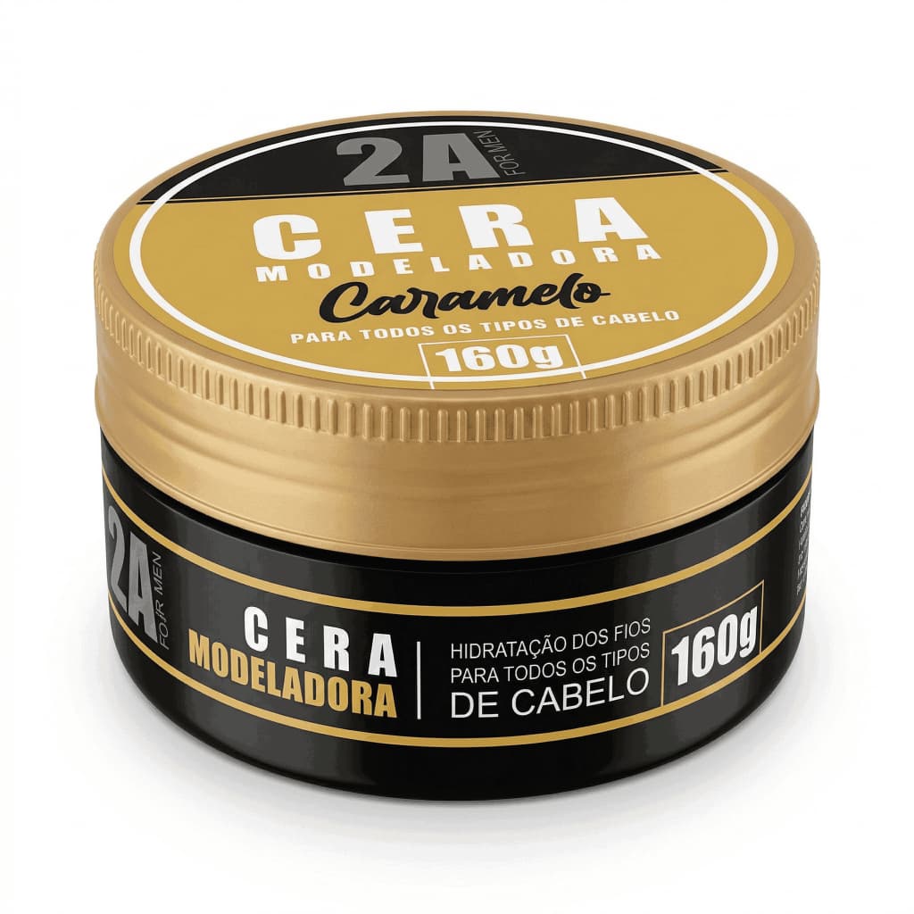 Cera Modeladora 2A Caramelo 160g | Modela e Hidrata | Todos os Tipos de Cabelo | Fixação Alta