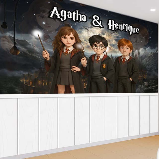 Papel de Parede Harry Potter M² ADESIVO PAREDE TODA + Nome ESCOLHA SUA MEDIDA