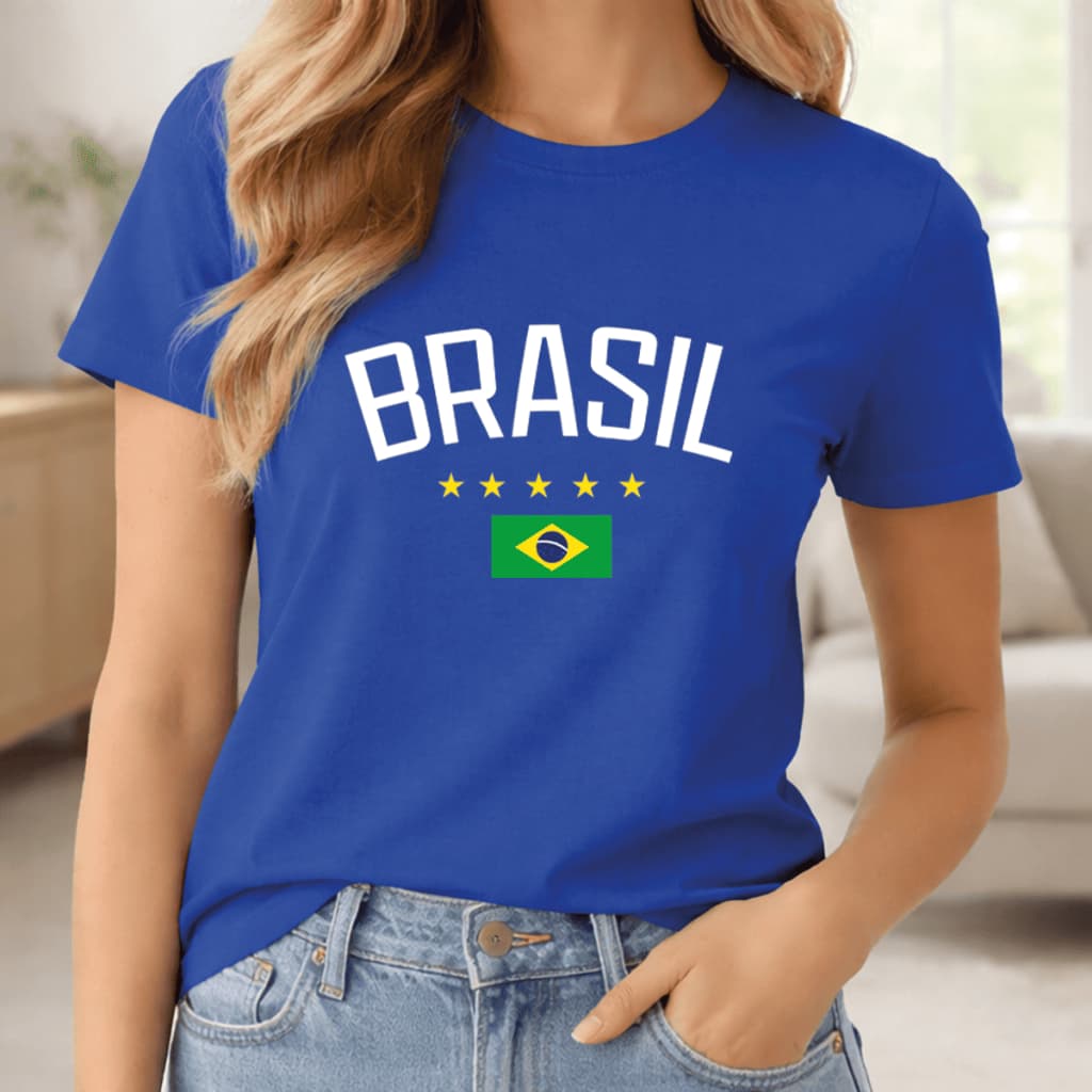 Camiseta BRASIL Alta Qualidade 100% Algodão Confortável Casual Camisa Despojada Seleção Copa 2026