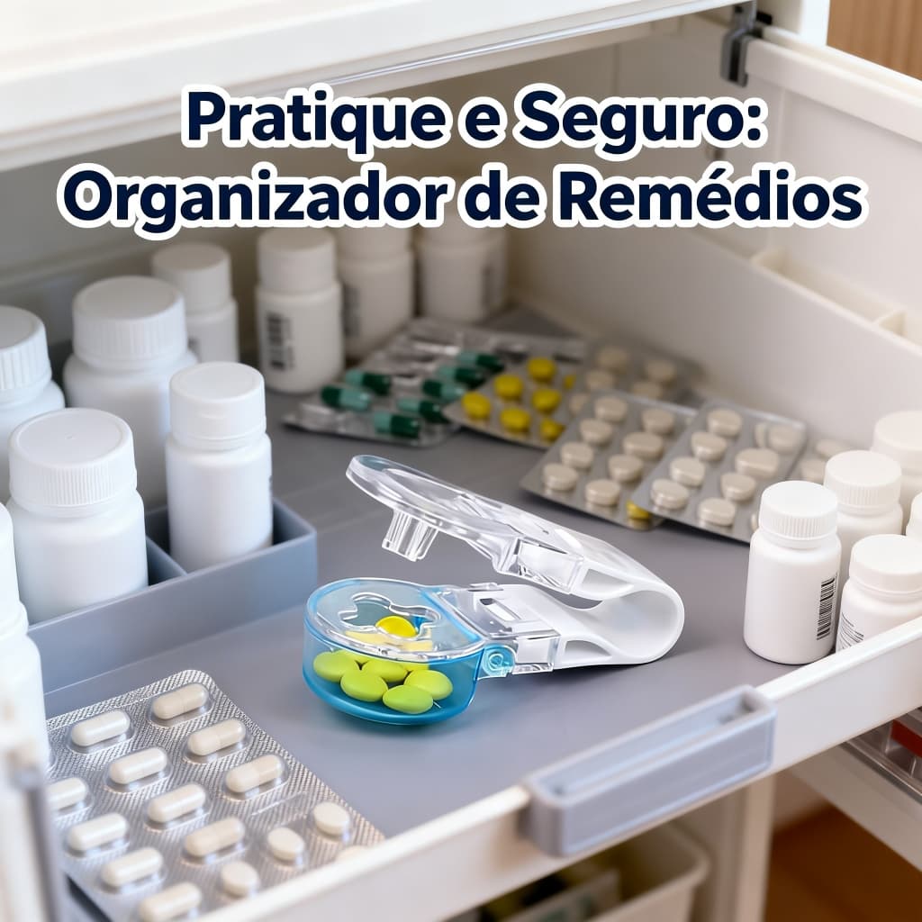 Dispensador de Medicamentos para Comprimidos e Pílulas – Design Compacto e Higiênico para Dosagem Controlada
