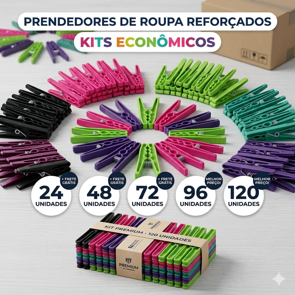até 120 unidades  Prendedor de roupa de plástico alta qualidade resistente