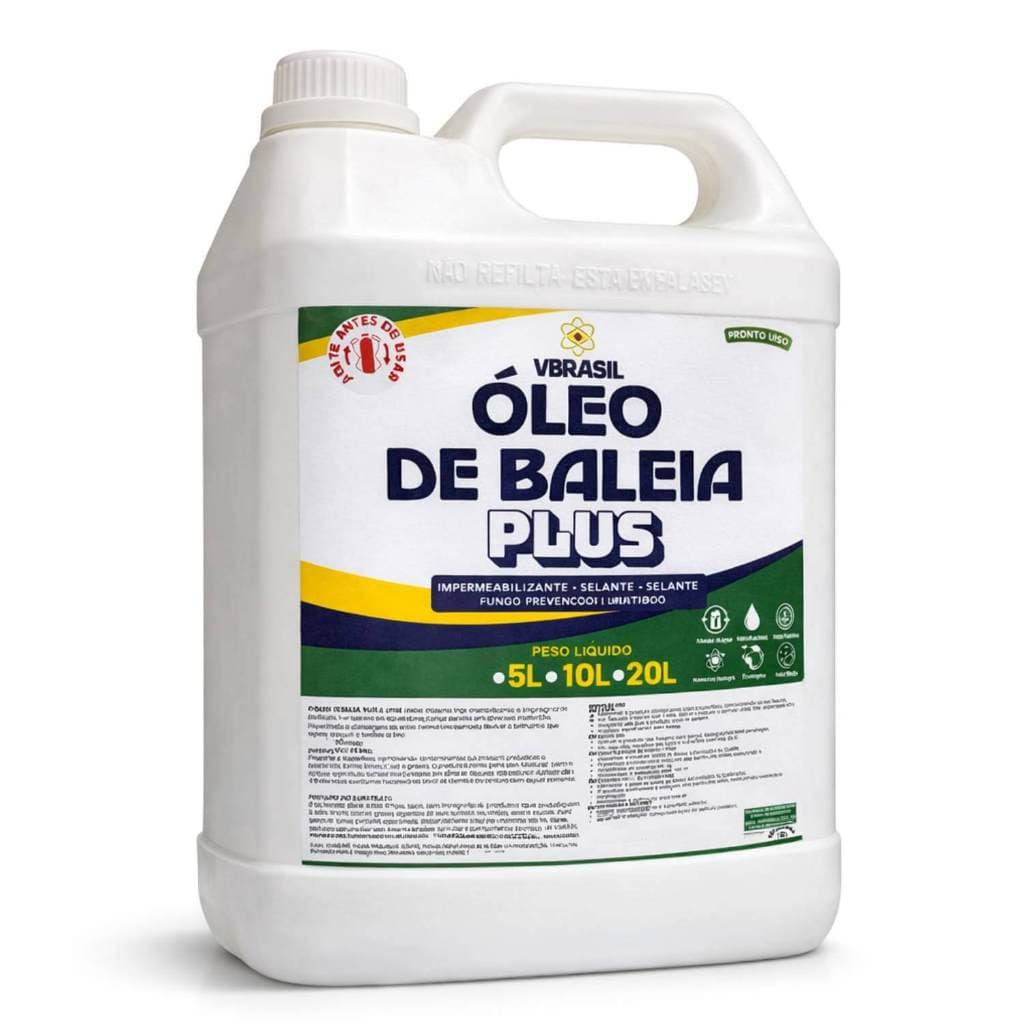 Impermeabilizante Resina Hidrorepelente isolante térmico Oleo de Baleia Plus VBrasil 5 Litros