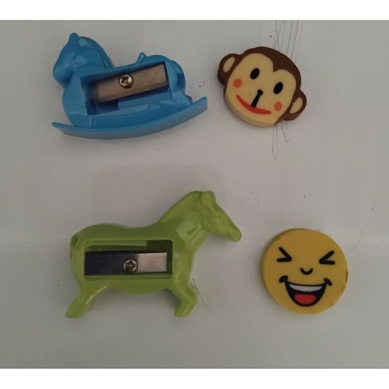 kit borracha e apontador 4peças