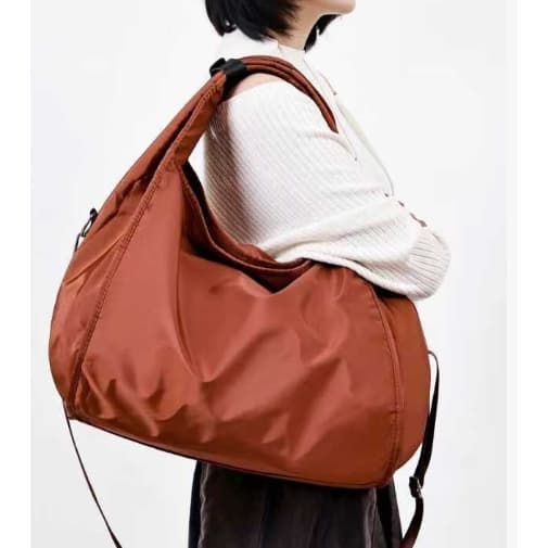 Bolsa Feminina Grande 41x38x32cm Nylon Leve Impermeável Bolsa Ombro Moda Casual Alta Capacidade